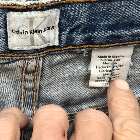 Vintage Calvin Klein Womens Jeans Shorts 34 Measured Casual Blue Denim Classic - Picture 3 of 12